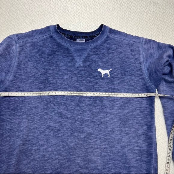 Victoria's Secret PINK Long Sleeve Crew Neck Blue Sweatshirt Size XS - Picture 7 of 9